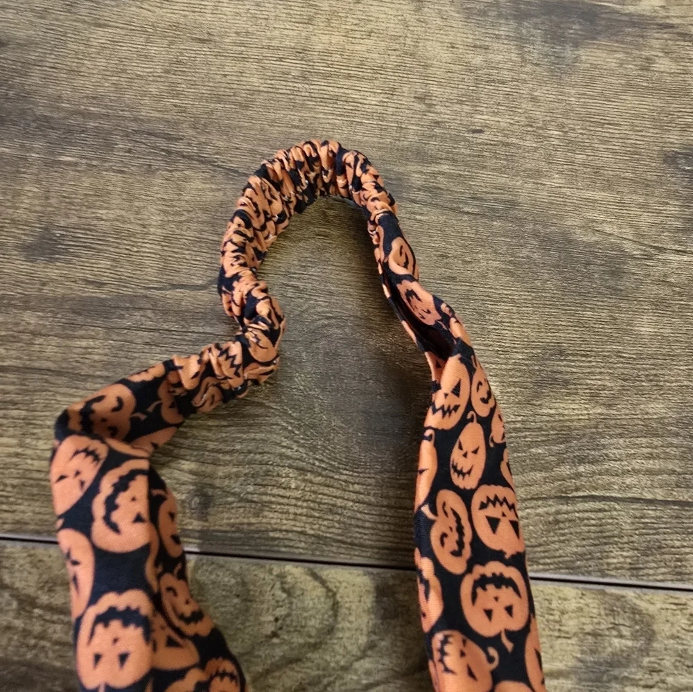 Halloween Pumpkin Print Bow Headband